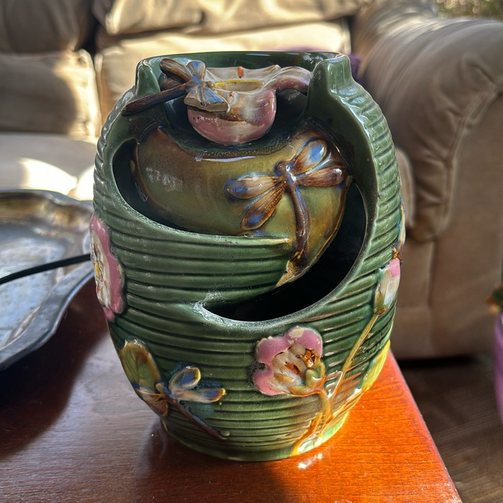 Ceramic fountain.